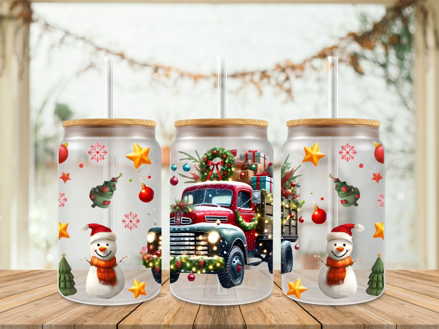 16oz Uv Dtf Wrap - Christmas Truck