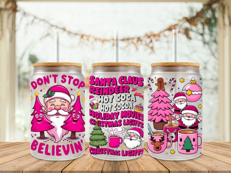 16oz Uv Dtf Wrap - Santa Claus Believin&quot;