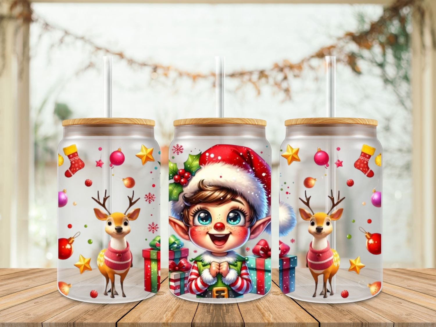 16oz Uv Dtf Wrap - Christmas Elf Hands Close