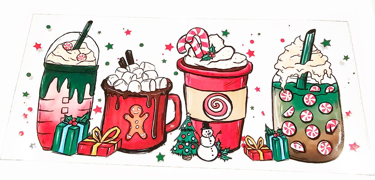 16oz Uv Dtf Wrap - Christmas Drinks