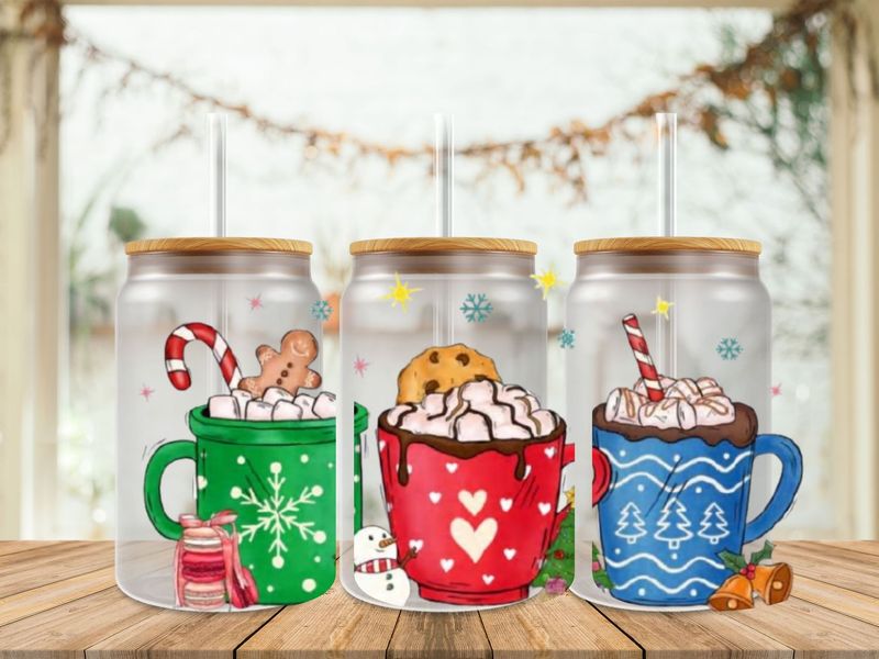 16oz Uv Dtf Wrap - Christmas Hot Chocolate