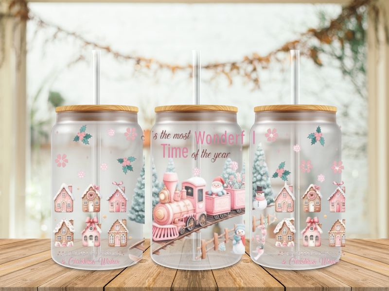 16oz Uv Dtf Wrap - Santa On Train