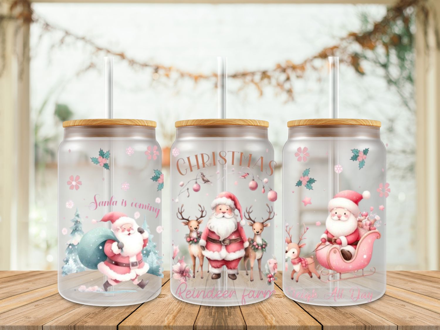 16oz Uv Dtf Wrap - Christmas Santa Is Coming