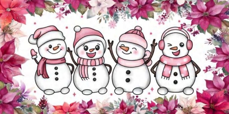 16oz Uv Dtf Wrap - Snowman Pink Outfit