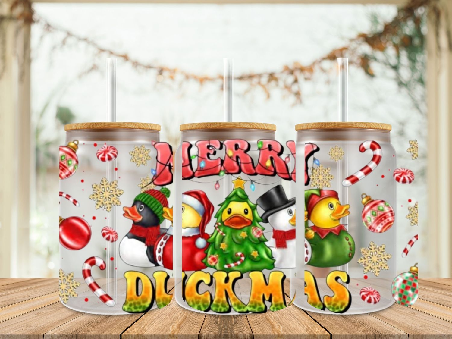 16oz Uv Dtf Wrap - Merry Duckmas