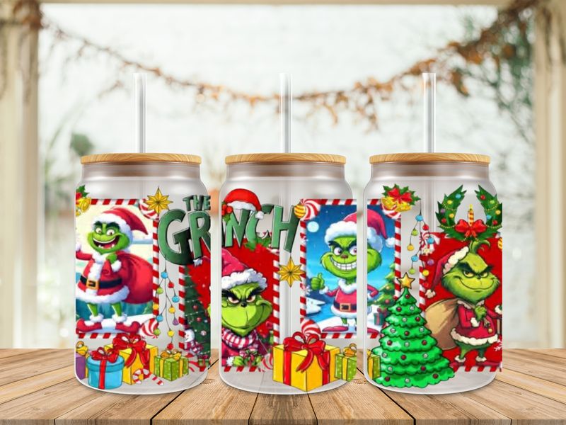 16oz Uv Dtf Wrap - Grinch &amp; Presents
