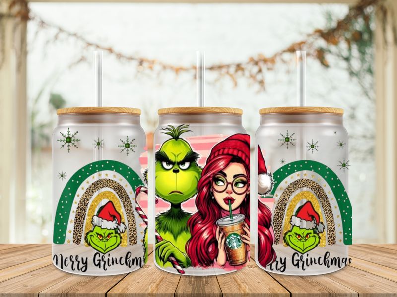 16oz Uv Dtf Wrap - Merry Grinchmas