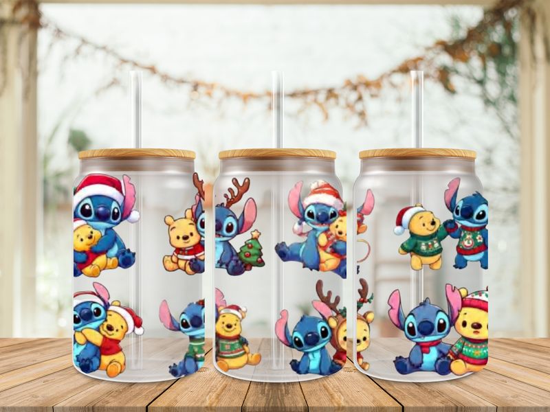 16oz Uv Dtf Wrap - Stitch Merry &amp; Bright