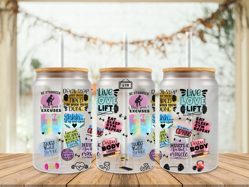 Double Sided Uv Dtf Wrap - Gym Affirmations