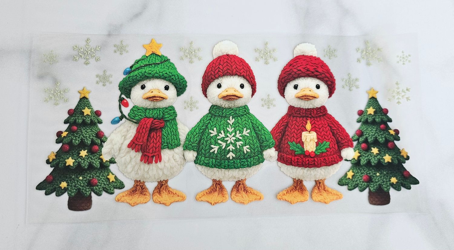 Double Sided Uv Dtf Wrap - Christmas Duckies Jumper