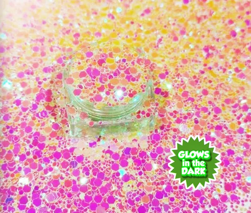 Lemon Rose Glow In The Dark Chunky Glitters