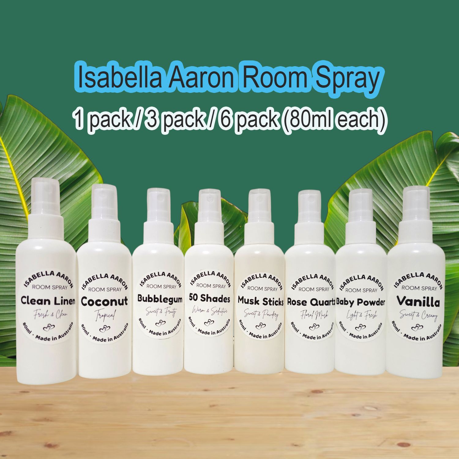 Room Spray – 1 Pack / 3 Pack / 6 Pack (80 ml each)