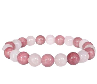 Rose Quartz Rhodonite Crystal Bracelet