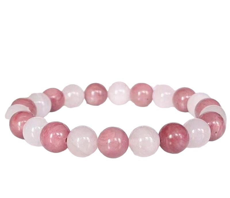 Rose Quartz Rhodonite Crystal Bracelet