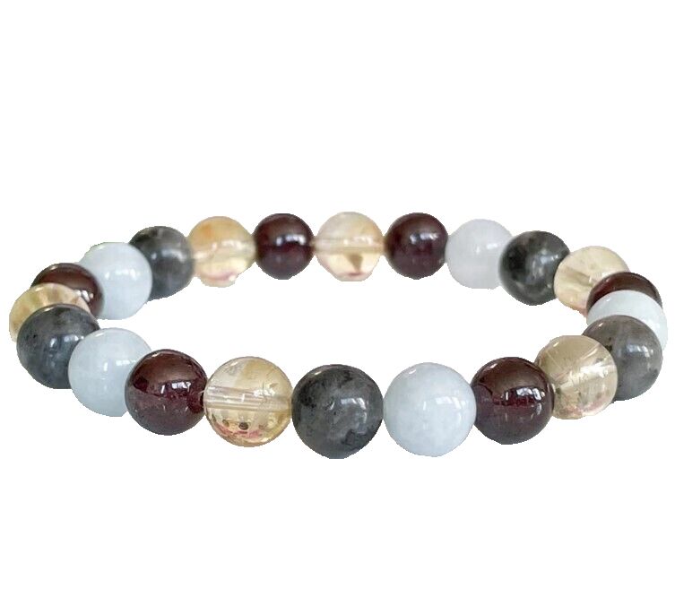 Aquamarine Citrine Garnet Labradorite Crystal Bracelet