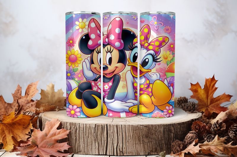 20oz Skinny Sublimation Tumbler Wrap Print - Minnie Daisy 1