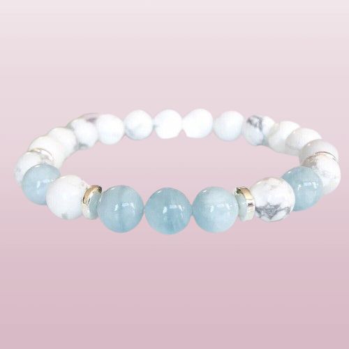 Aquamarine Howlite Crystal Bracelet