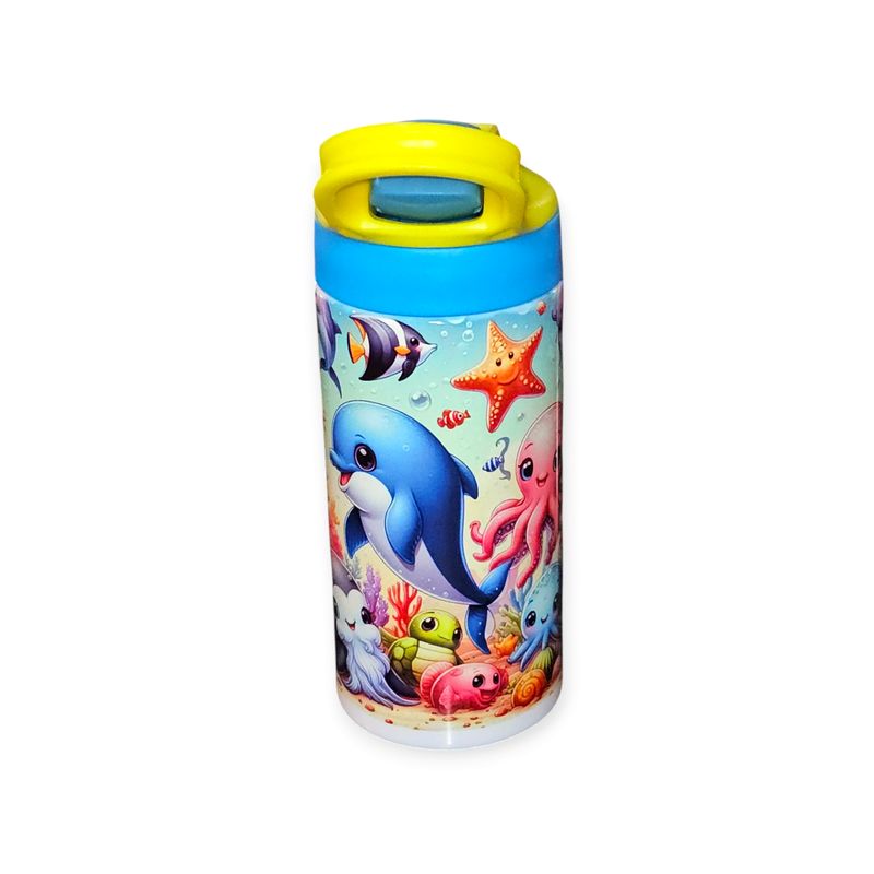 12oz Kids Water Bottle Sublimated Sea Animals