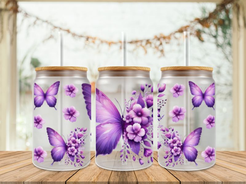 Double Sided Big Purple Butterflies