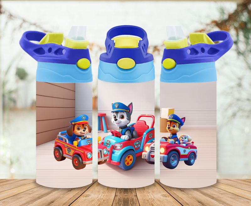 12oz Sublimation Tumbler Wrap Print - Paw Patrol Three Cars