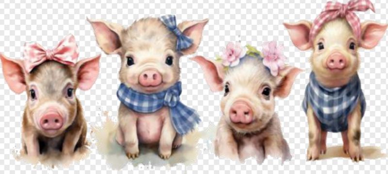 Double Sided Pigs With Bows