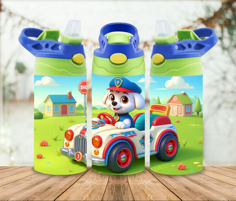 12oz Sublimation Tumbler Wrap Print - Paw Patrol White Car
