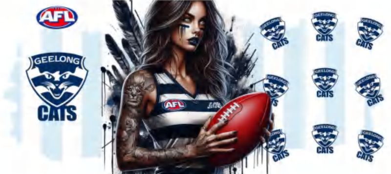 AFL Tattooed Girl Geelong Cats