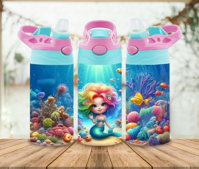 12oz Sublimation Tumbler Wrap Print - Mermaid Colourful