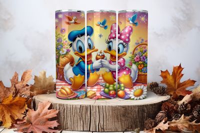 20oz Skinny Sublimation Tumbler Wrap Print - Donald &amp; Daisy