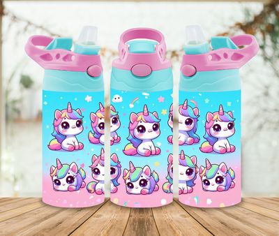 12oz Sublimation Tumbler Wrap Print - Unicorn Pink Green