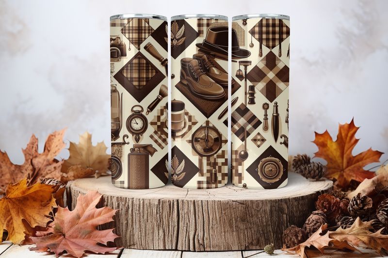 20oz Skinny Sublimation Tumbler Wrap Print - Men Stuff