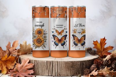 20oz Skinny Sublimation Tumbler Wrap Print - Dreamcatcher Orange Remember Your Why