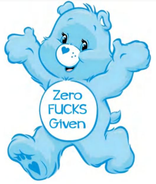 Swear Bear Zero Fucks Given Happy Decal