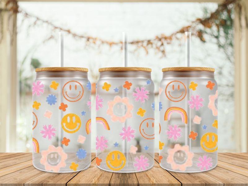 Smiley Rainbow Snowflake