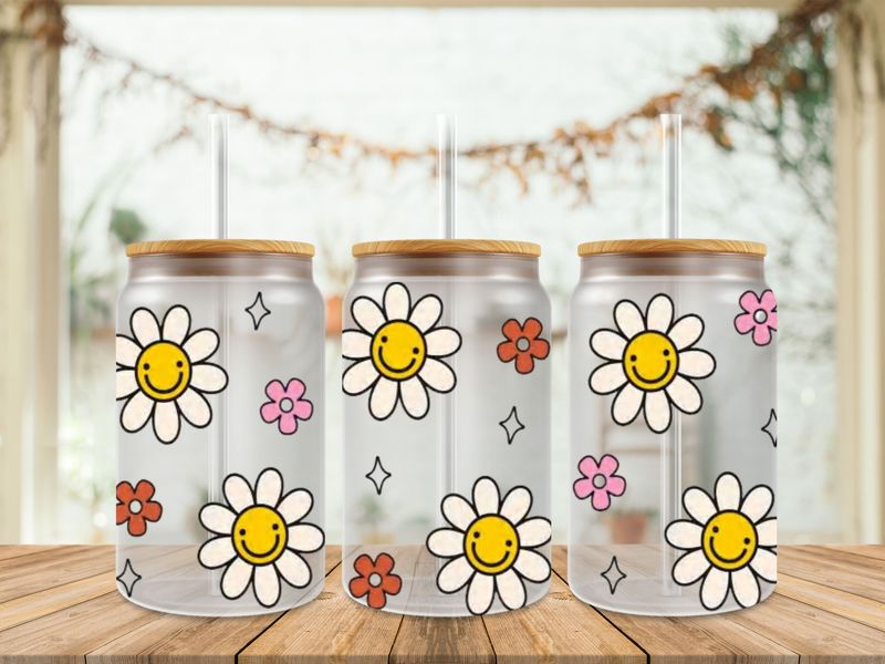 Smiley Pink Red Flowers