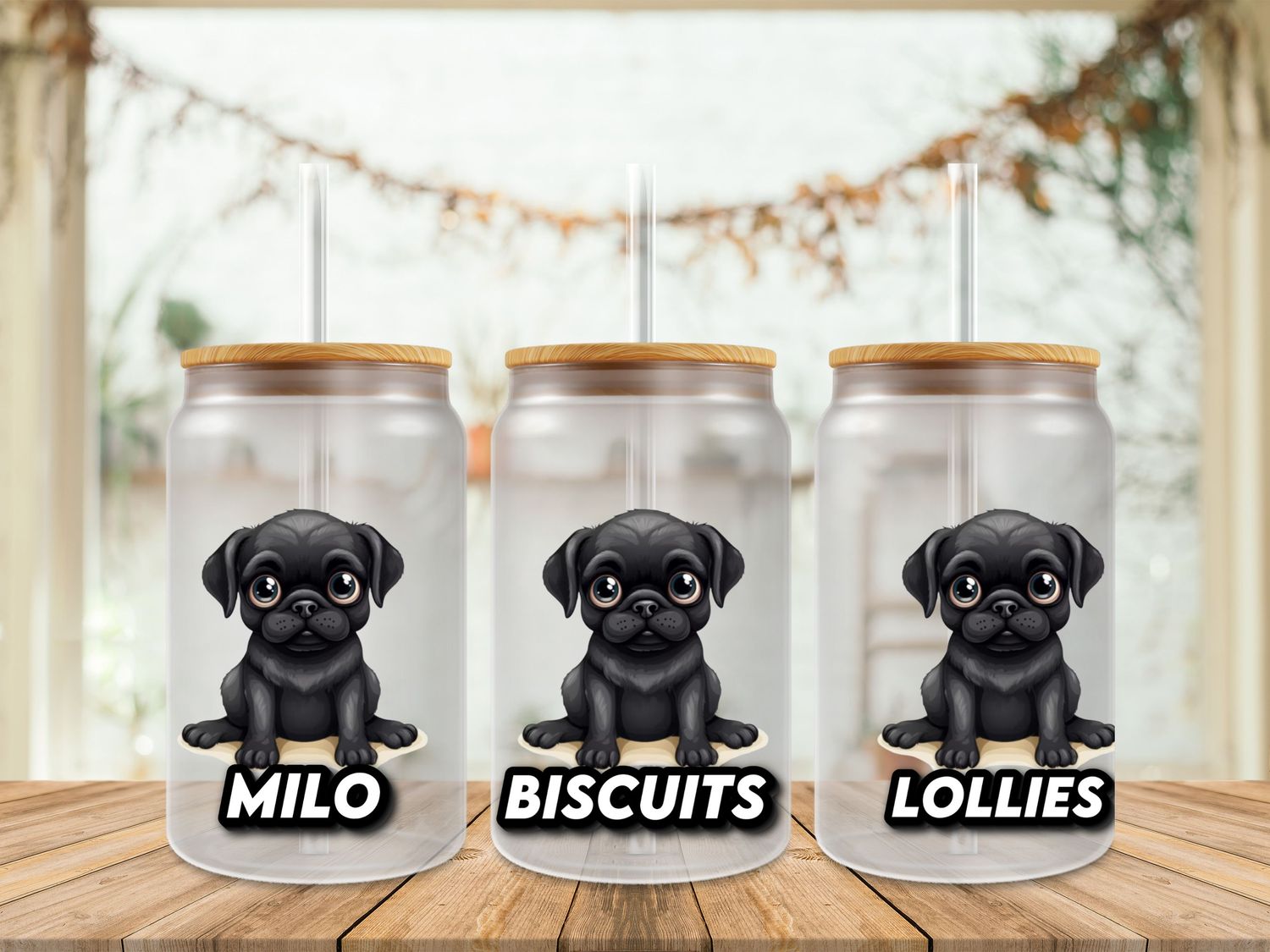 Black Pug Milo Biscuits Lollies