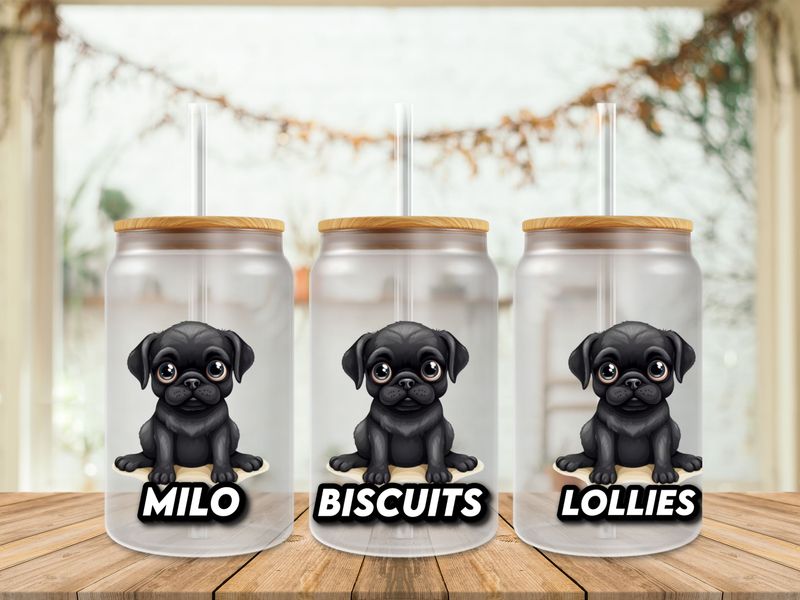 Black Pug Milo Biscuits Lollies