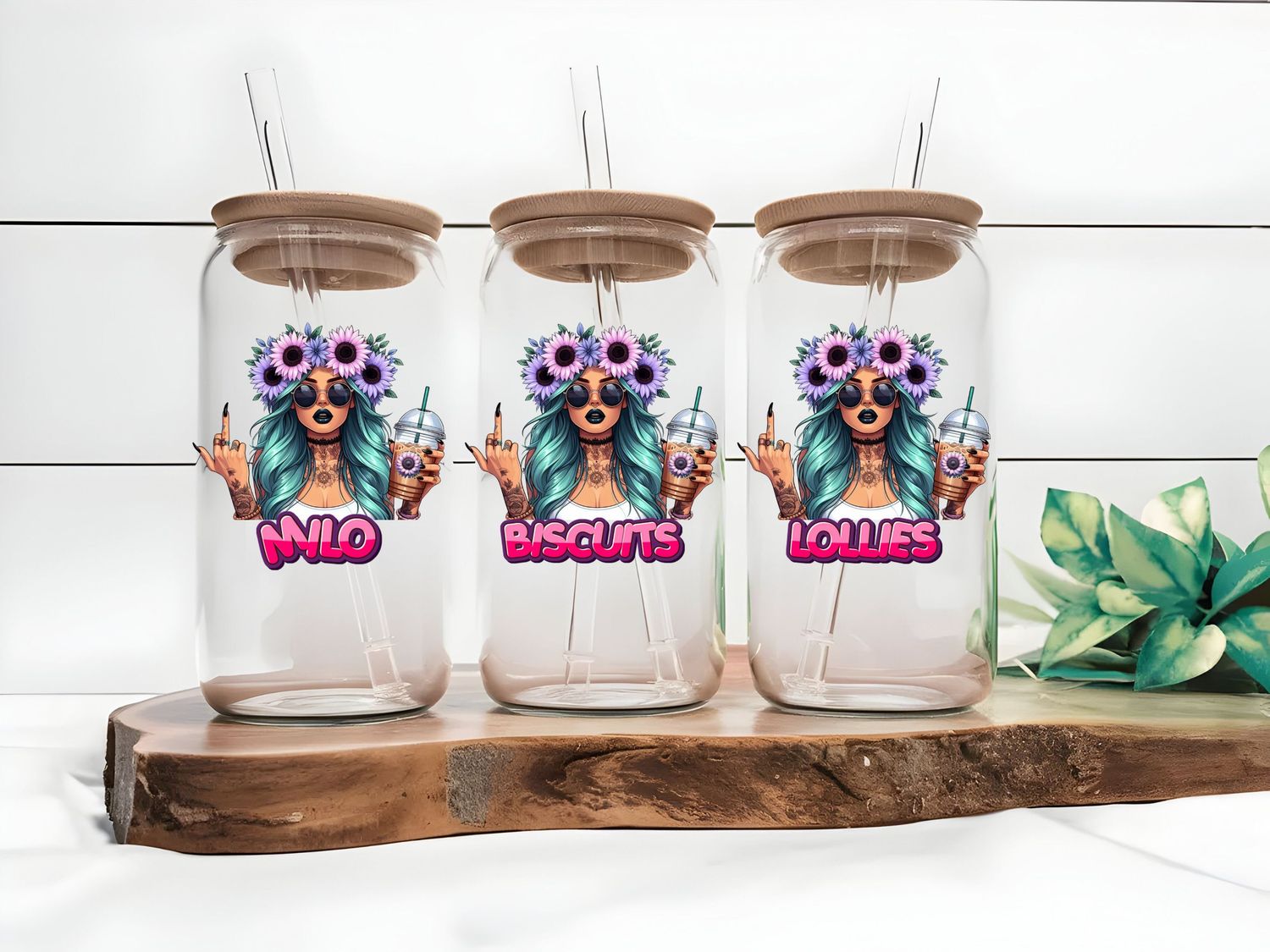 Tattooed Girl Flowers Milo Lollies Biscuits