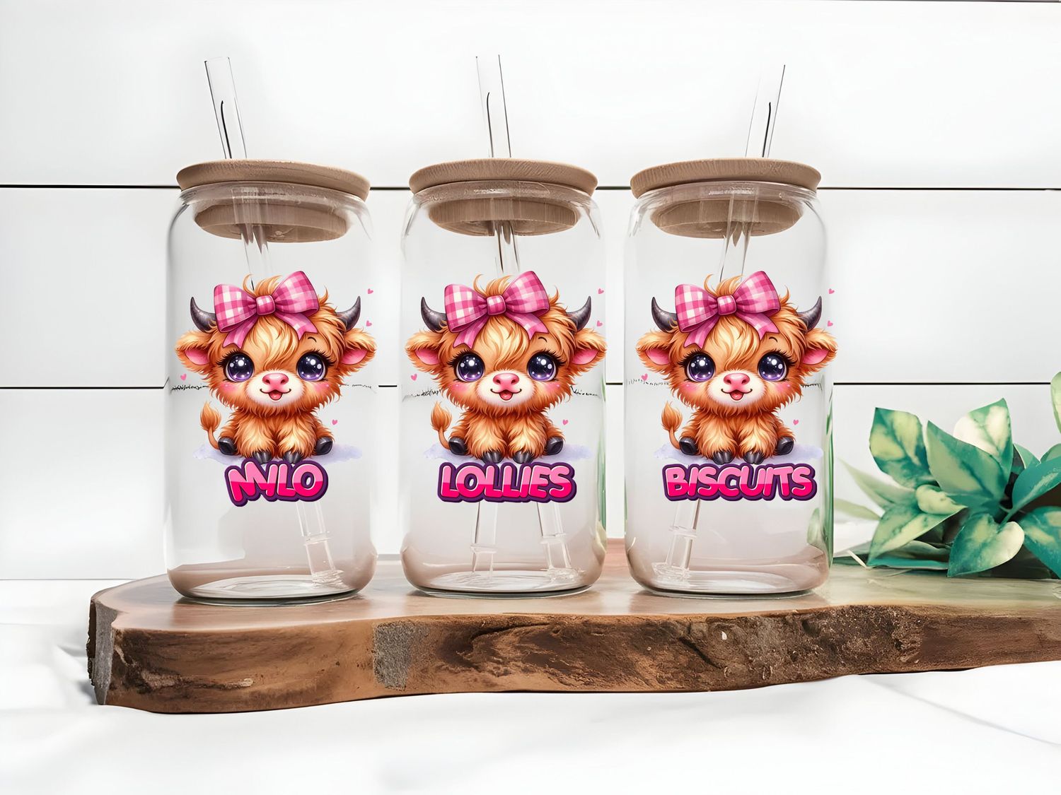 Pink Highland Cow Milo Lollies Biscuits