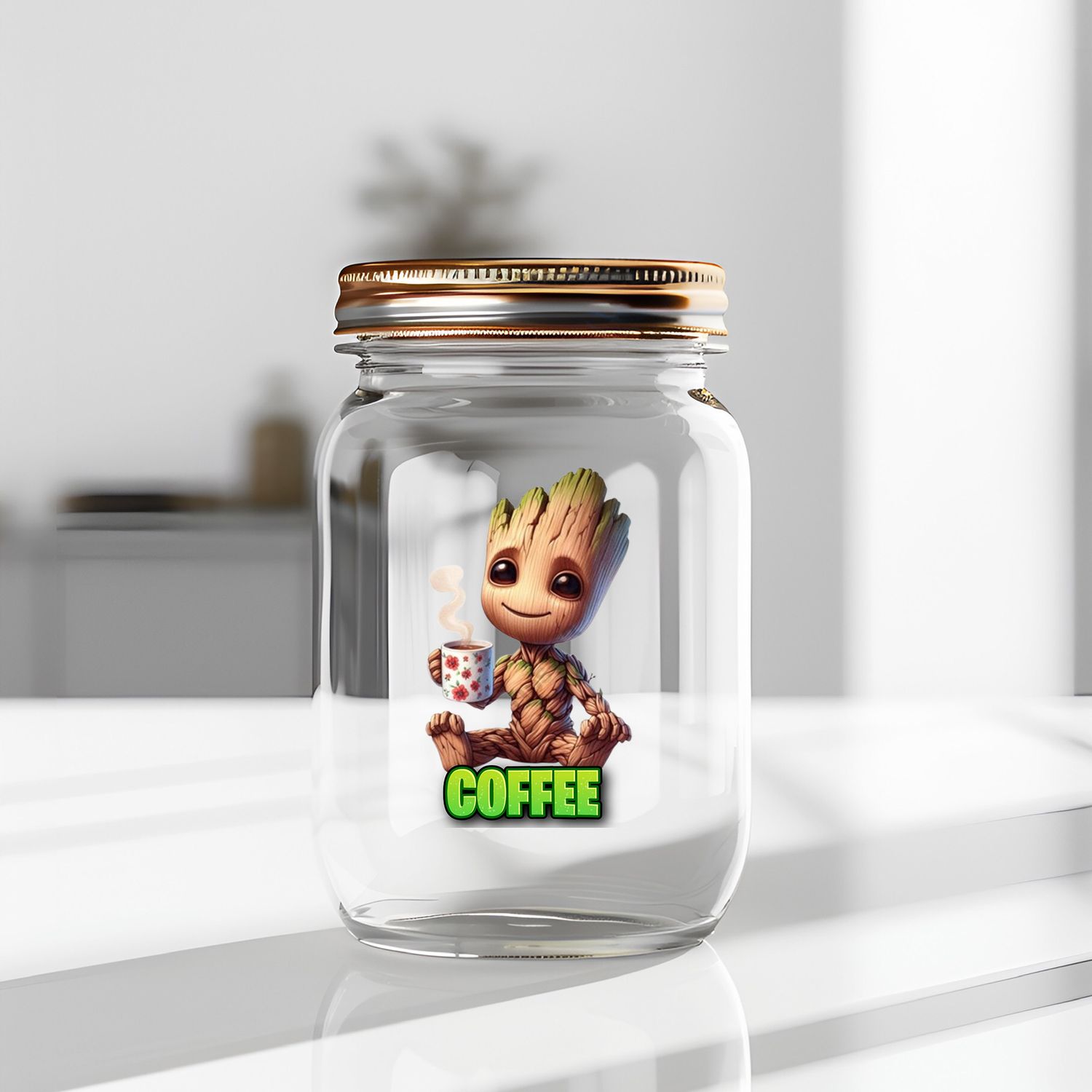 Groot Decals Coffee Tea Sugar Milo Nesquik, DESIGN: GROOT COFFEE