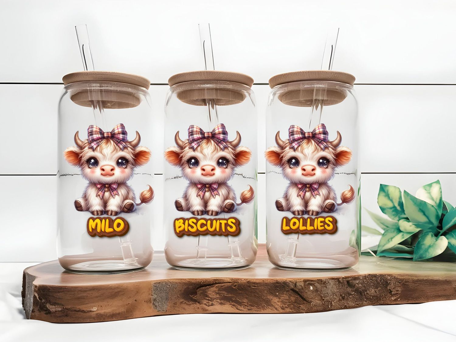 Highland Cow Checkered Milo Lollies Biscuits