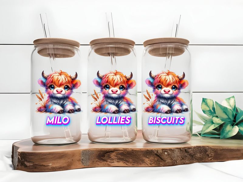 Highland Cow Colourful Milo Lollies Biscuits