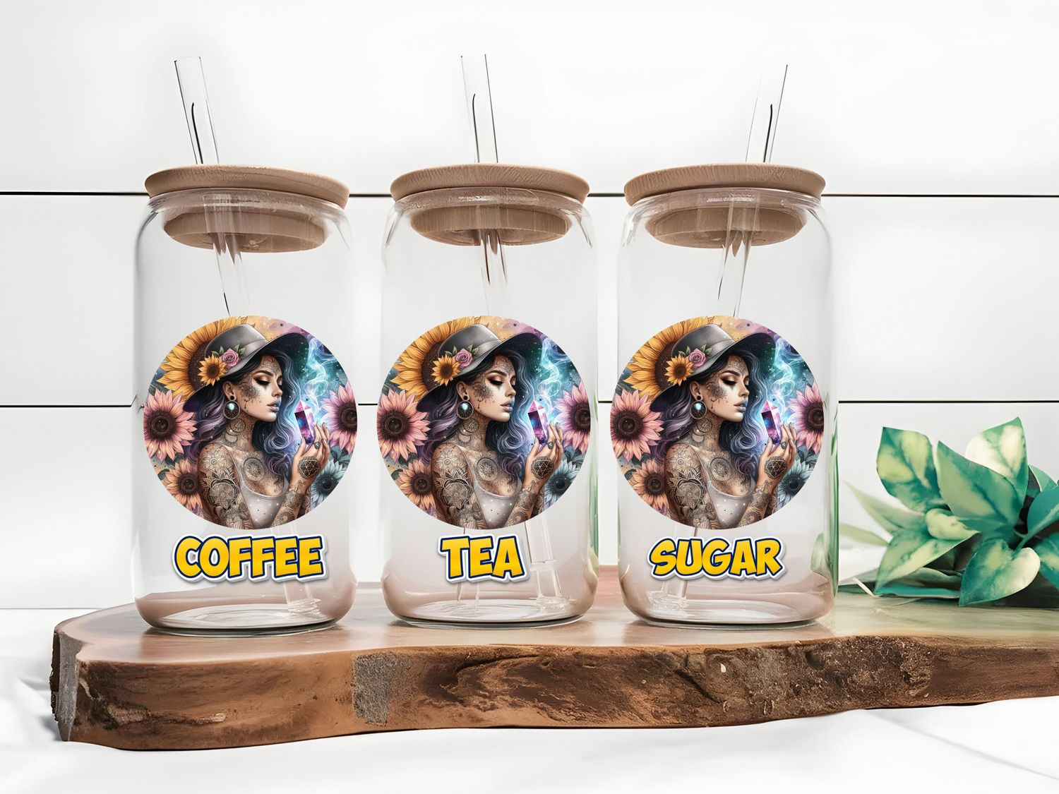 Tattooed Girl With Crystal Coffee Tea Sugar