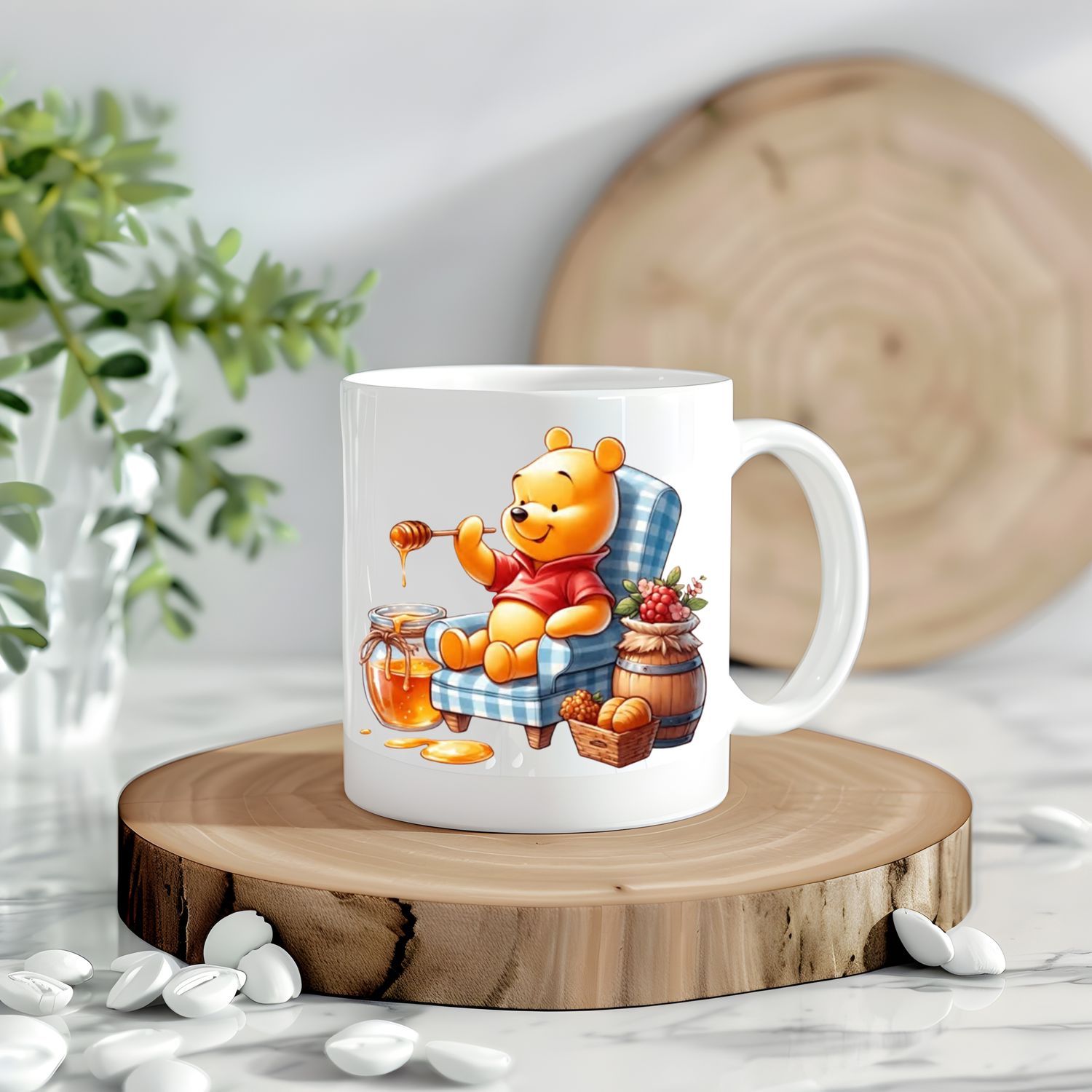 Pooh Sitting On Blue Chair Decal