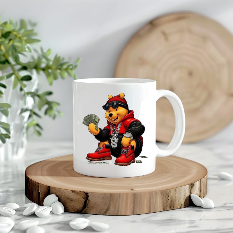Pooh Holding Money Decal