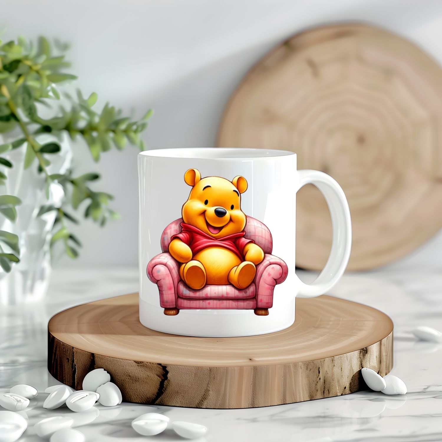 Pooh Sitting On Pink Chair Decal
