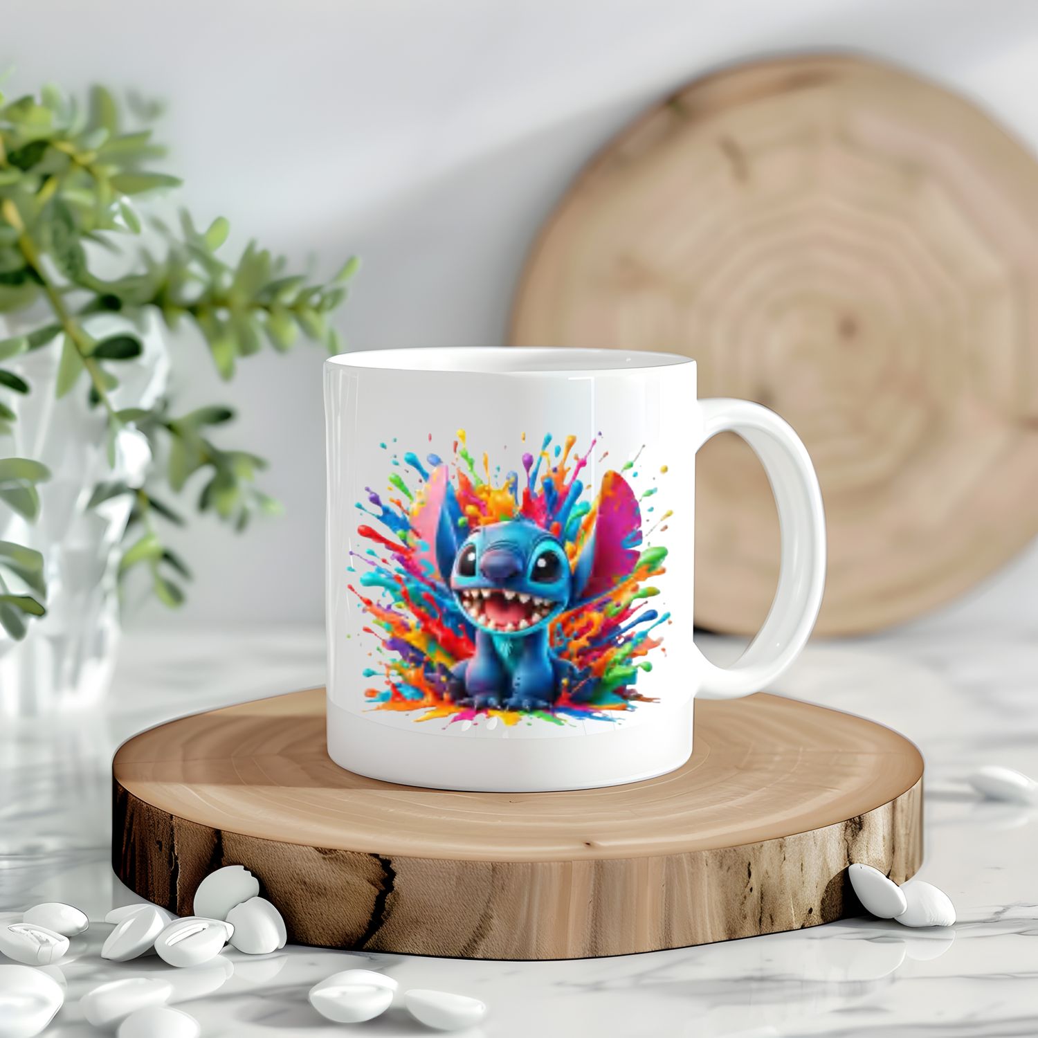 Stitch Colour Splash Big Mouth Decal