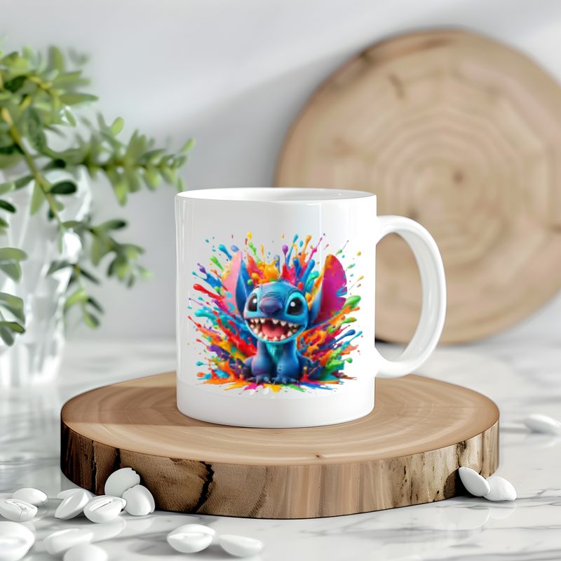 Stitch Colour Splash Big Mouth Decal