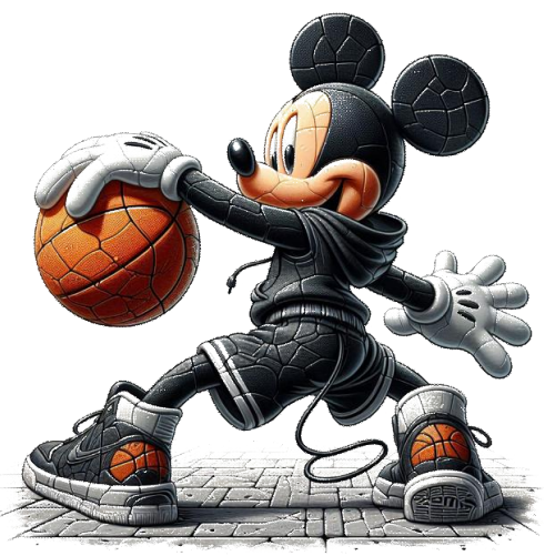 Mickey With Basketball Decal
