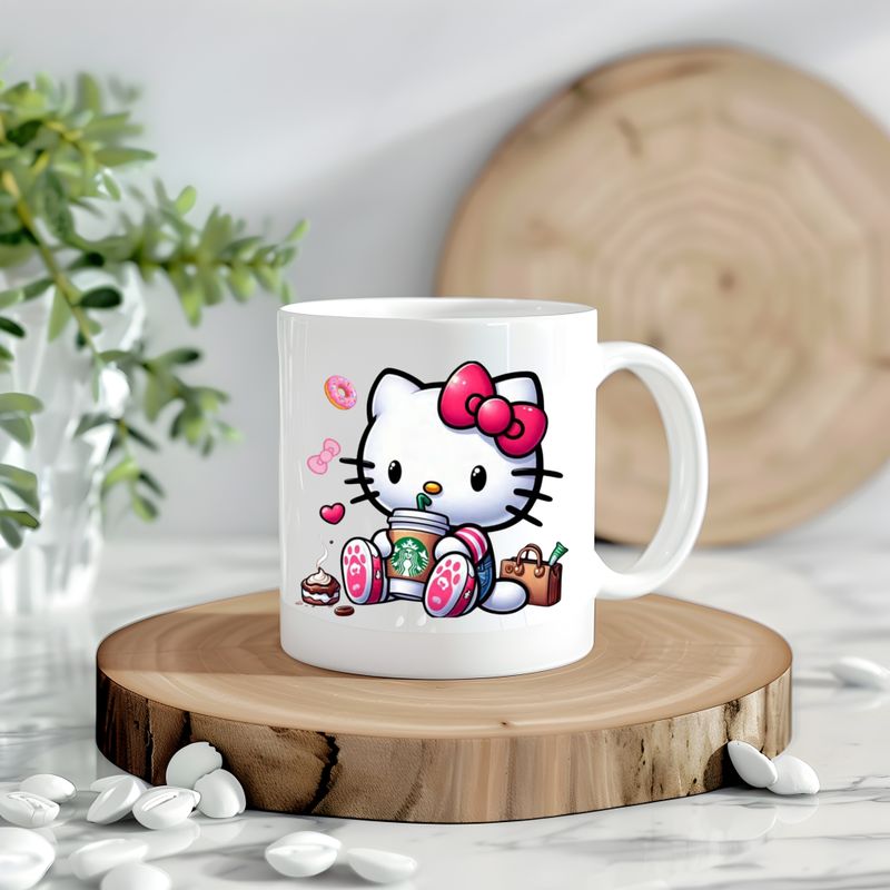 Hello Kitty Drink Starbucks Decal
